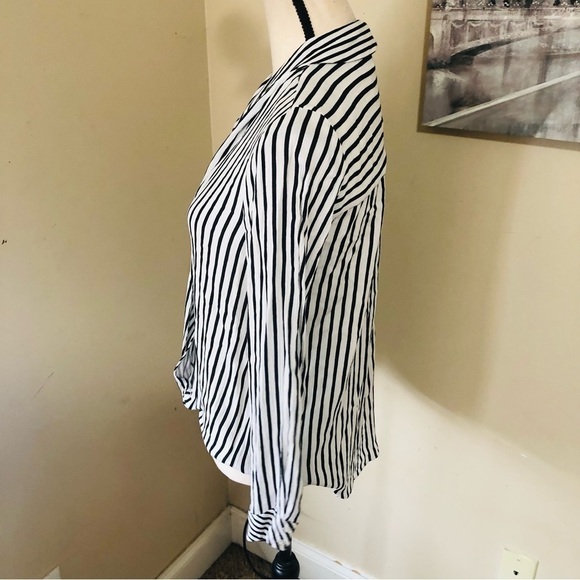 Zara Striped Wrap Style Top - Picture 6 of 10
